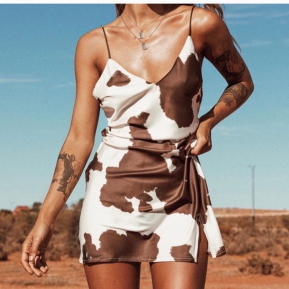 Princess Polly Dresses & Skirts - Princess Polly Cowprint Mini Dress